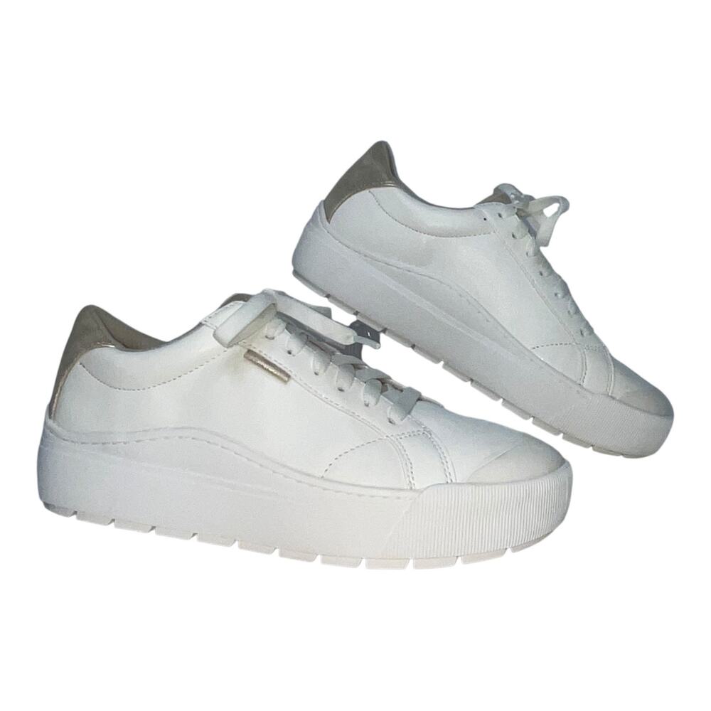 Dr. Scholl’s Women's Time Off Lace Up Platform Sneakers White Gold Size 8 - Picture 2 of 7